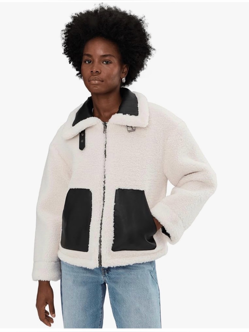Levi's Women's Shorty Reversible Sherpa Faux Leather Jacket M